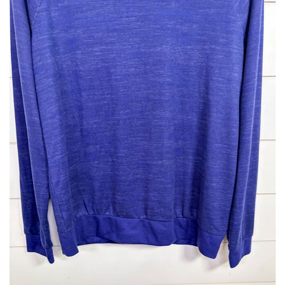 Muk Luks Women's Long Sleeve Crew Neck T-Shirt Heathered Deep Indigo Blue Medium - Picture 4 of 10